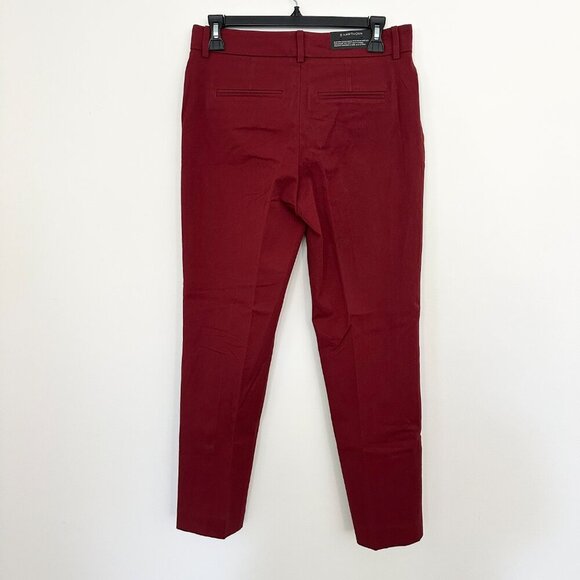 41 Hawthorn Pants 2P Becca Straight Leg Burgundy Ponte Stretch Tailored Preppy - Picture 12 of 15